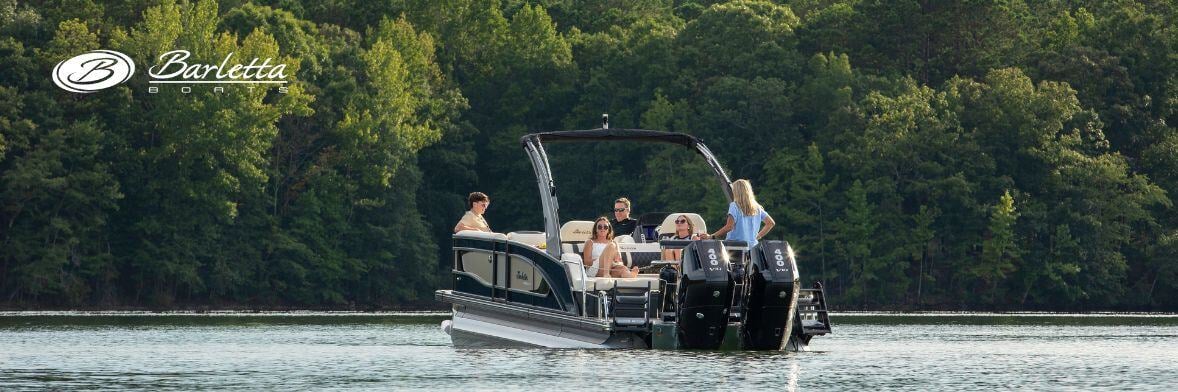 Industry's First Center-Mounted Twin Engine Pontoon Boat